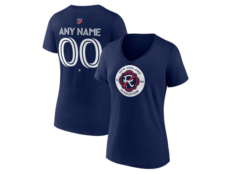 Women's New England Revolution Custom Team Authentic V-Neck T-Shirt - Navy