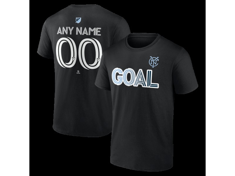 Men's New York City FC Goal Custom T-Shirt - Black