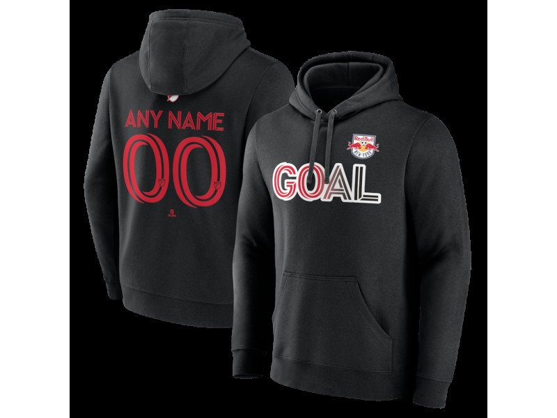 Men's New York Red Bulls Goal Custom Pullover Hoodie - Black