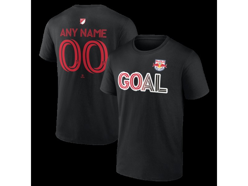 Men's New York Red Bulls Goal Custom T-Shirt - Black