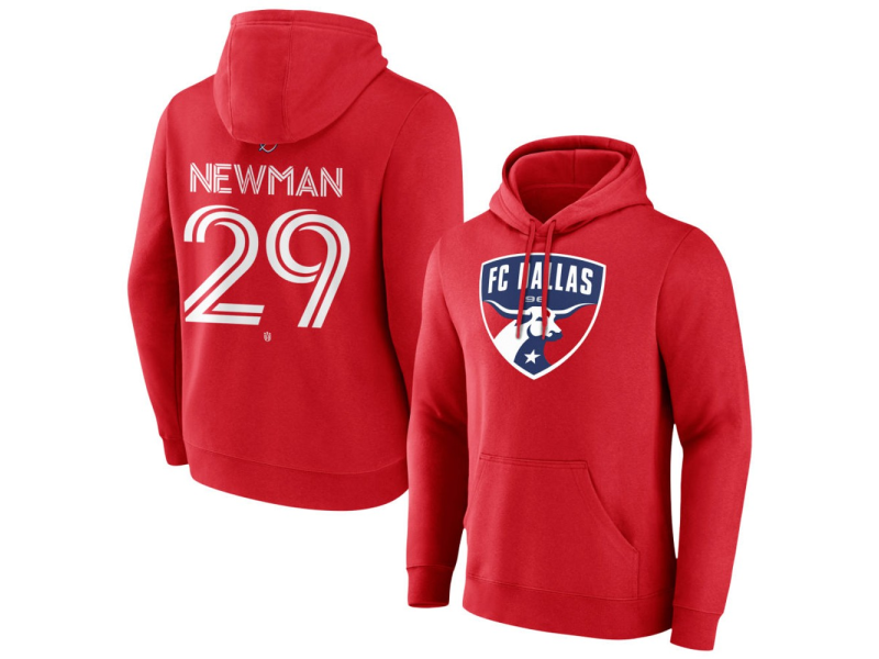 Men's FC Dallas #29 Enzo Newman Team Authentic Pullover Hoodie - Red
