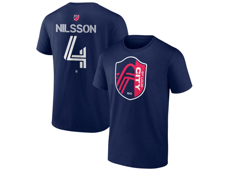 Men's St. Louis City SC #4 Joakim Nilsson Team Authentic T-Shirt - Navy