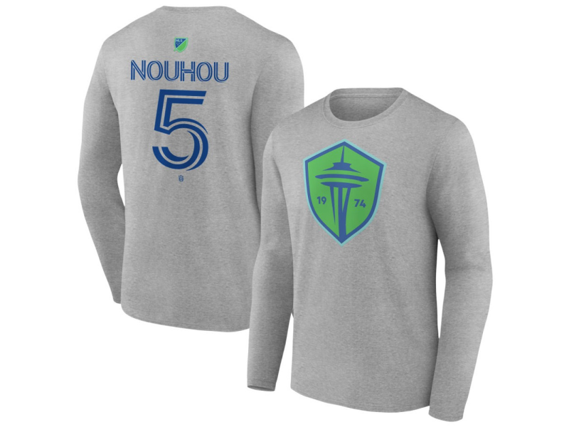 Youth Seattle Sounders FC Authentic Stack #5 Nouhou Tolo Long Sleeve T-Shirt - Gray