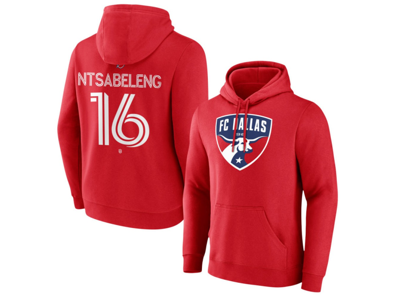 Men's FC Dallas #16 Tsiki Ntsabeleng Team Authentic Pullover Hoodie - Red