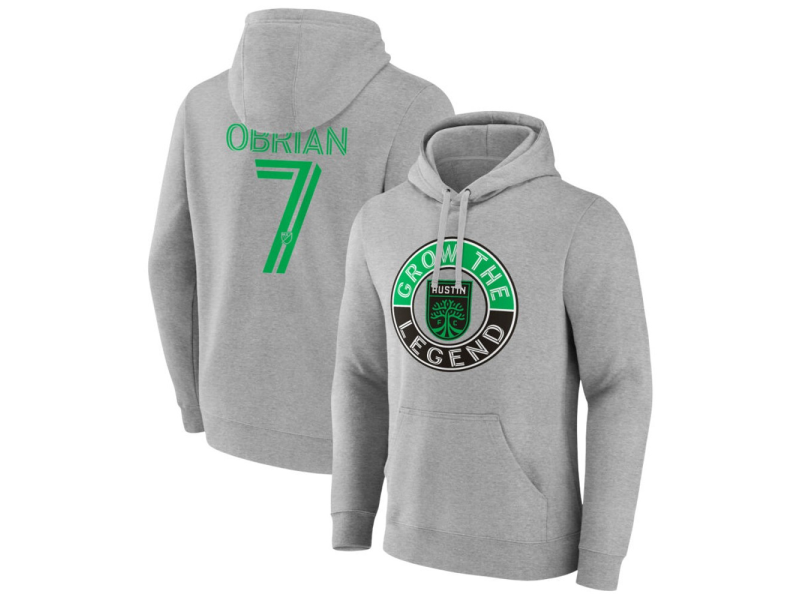 Men's Austin FC The Game Is Everything #7 Jader Obrian Pullover Hoodie - Gray