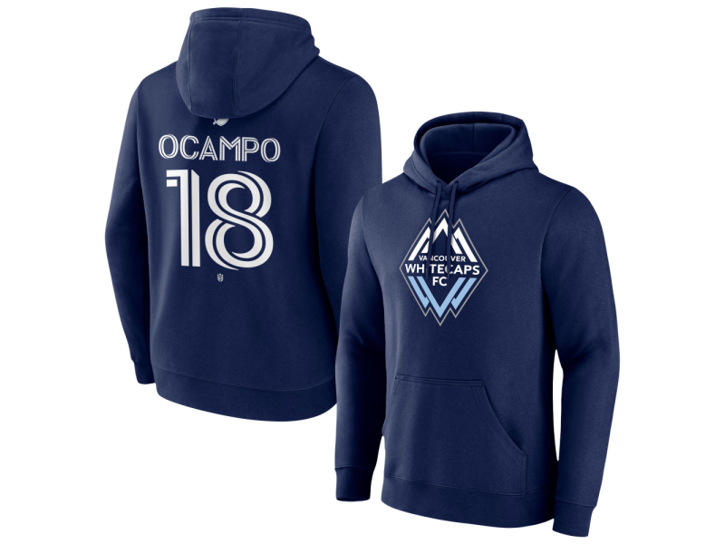 Men's Vancouver Whitecaps FC #18 Edier Ocampo Team Authentic Pullover Hoodie - Navy