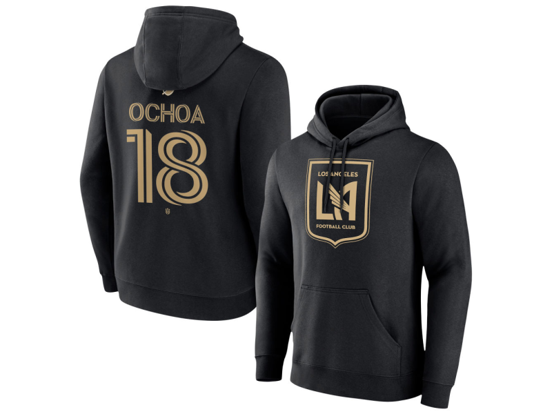 Men's LAFC #18 David Ochoa Team Authentic Pullover Hoodie - Black