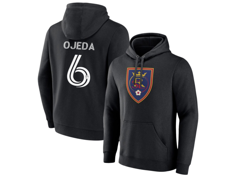 Men's Real Salt Lake #6 Braian Ojeda Pullover Hoodie - Black