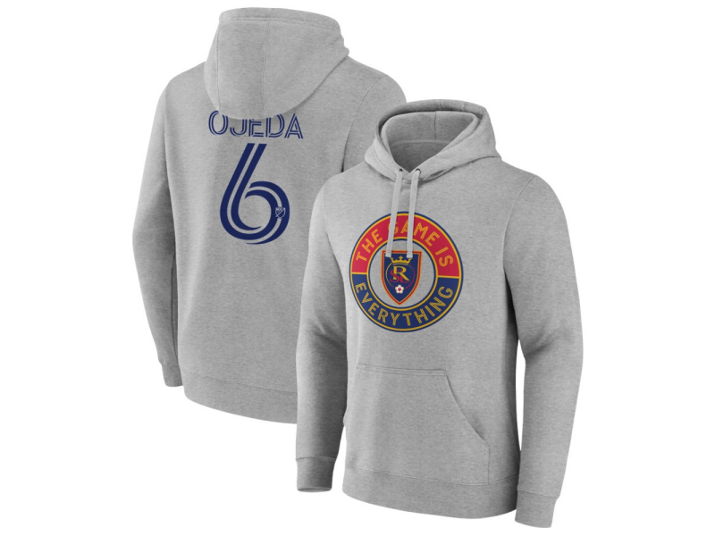 Men's Real Salt Lake The Game Is Everything #6 Braian Ojeda Pullover Hoodie - Gray