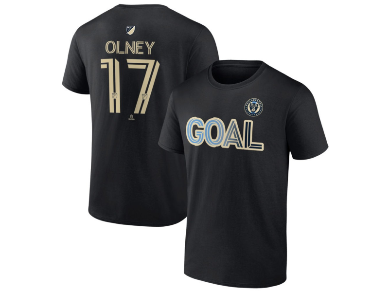Men's Philadelphia Union Goal #17 CJ Olney T-Shirt - Black