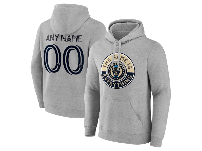 Men's Philadelphia Union The Game Is Everything #17 CJ Olney Pullover Hoodie - Gray