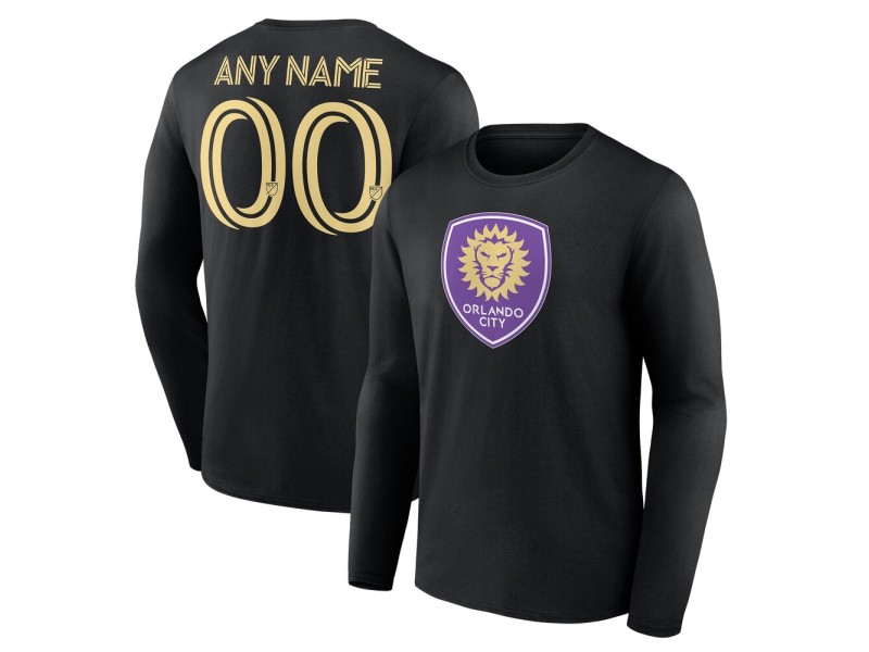 Youth Orlando City SC Custom Long Sleeve T-Shirt - Black
