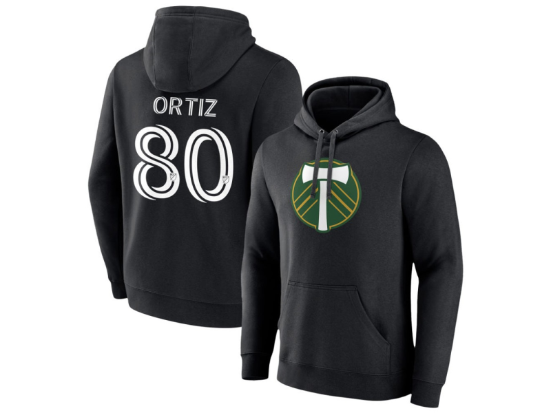 Men's Portland Timbers #80 Joao Ortiz Pullover Hoodie - Black