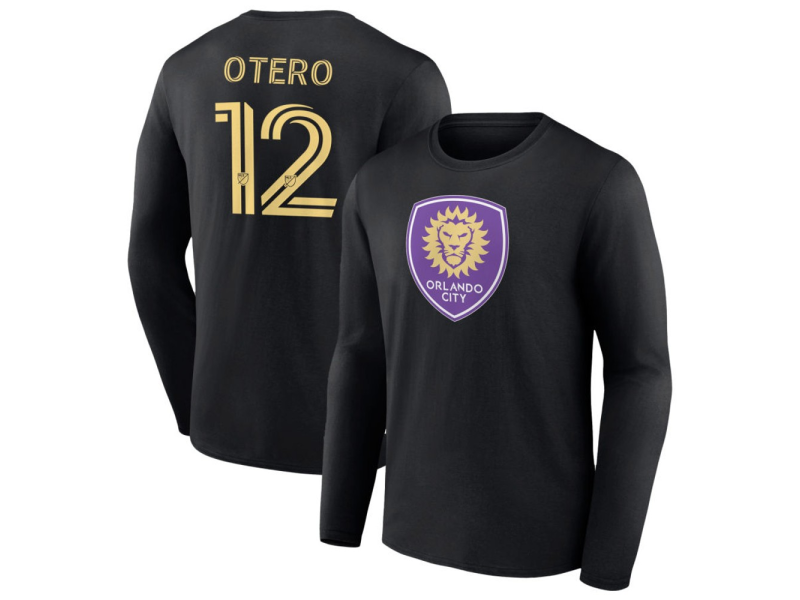 Youth Orlando City SC #12 Javier Otero Long Sleeve T-Shirt - Black