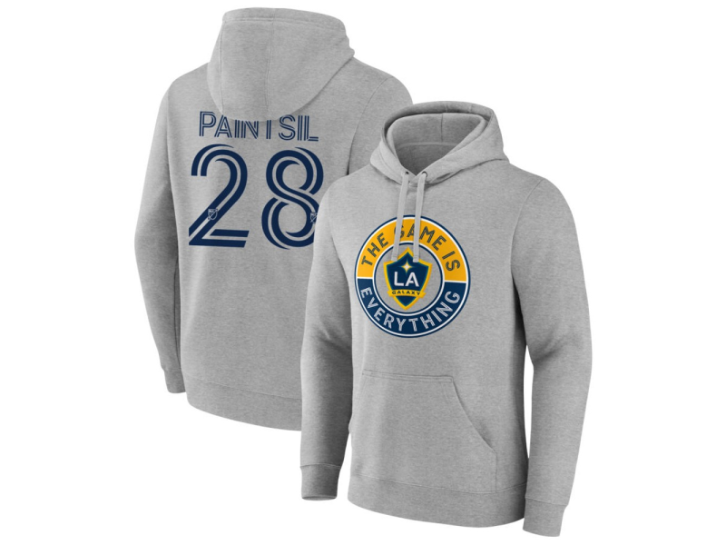 Men's LA Galaxy The Game Is Everything #28 Joseph Paintsil Pullover Hoodie - Gray
