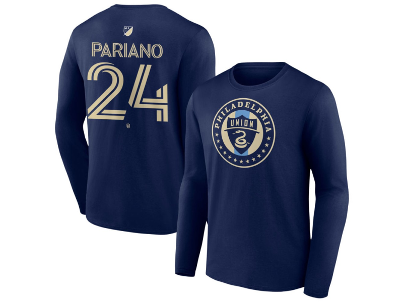 Youth Philadelphia Union #24 Nick Pariano Team Authentic Long Sleeve T-Shirt - Navy