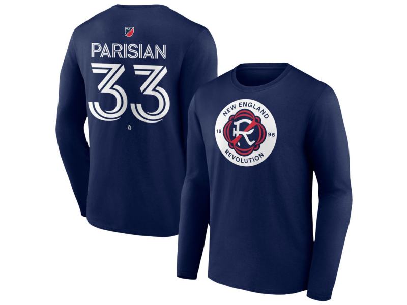 Men's New England Revolution #33 Donovan Parisian Team Authentic Long Sleeve T-Shirt - Navy