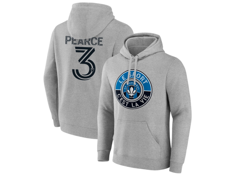 Men's CF Montreal The Game Is Everything #3 Tom Pearce Pullover Hoodie - Gray