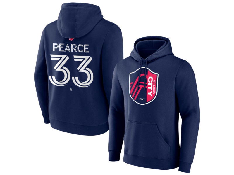 Men's St. Louis City SC #33 Tyson Pearce Team Authentic Pullover Hoodie - Navy