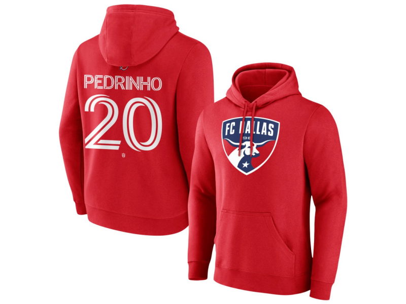 Men's FC Dallas #20 Pedrinho Fonseca Team Authentic Pullover Hoodie - Red