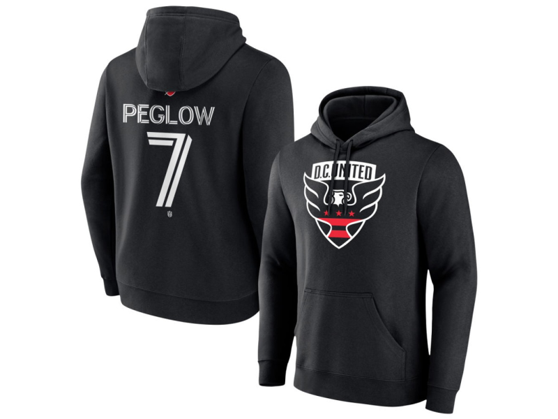 Men's D.C. United #7 Joao Peglow Team Authentic Pullover Hoodie - Black