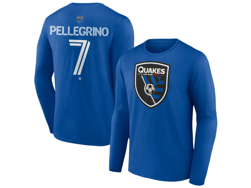 Youth San Jose Earthquakes #7 Amahl Pellegrino Team Authentic Long Sleeve T-Shirt - Royal