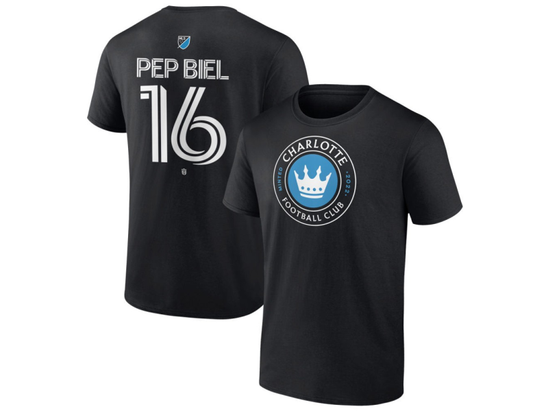Youth Charlotte FC #16 Pep Biel Team Authentic T-Shirt - Black