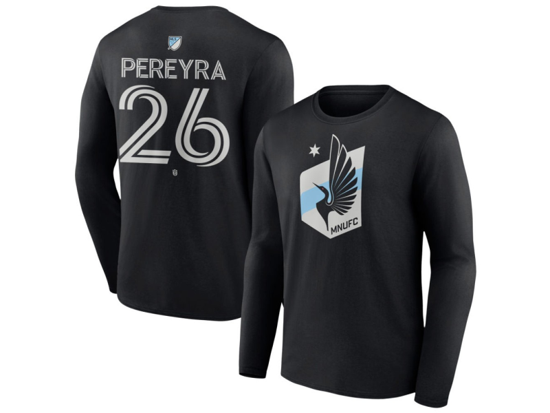 Men's Minnesota United FC #26 Joaquin Pereyra Team Authentic Long Sleeve T-Shirt - Black