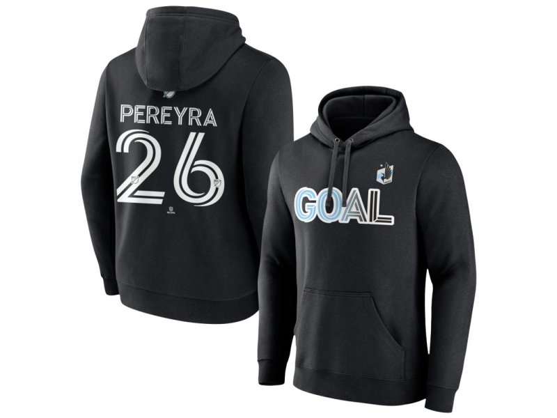 Men's Minnesota United FC Goal #26 Joaquin Pereyra Pullover Hoodie - Black