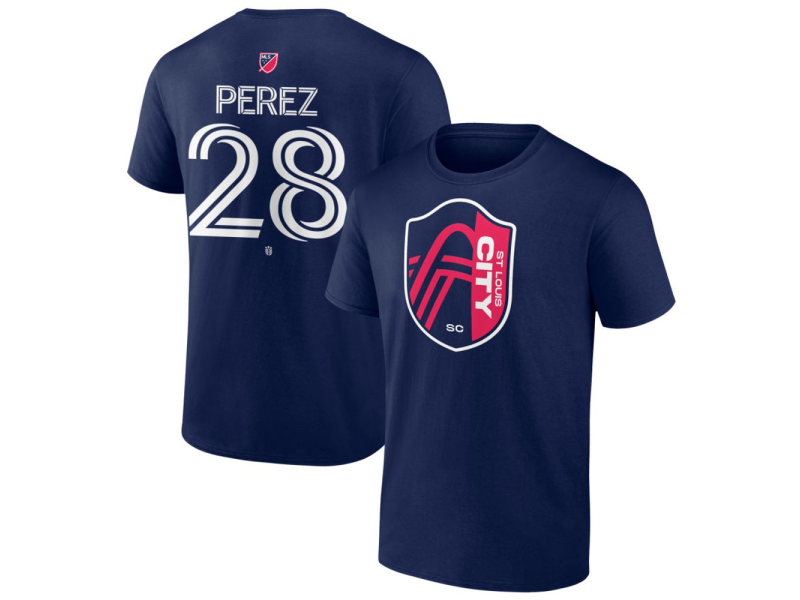 Men's St. Louis City SC #28 Miguel Perez Team Authentic T-Shirt - Navy