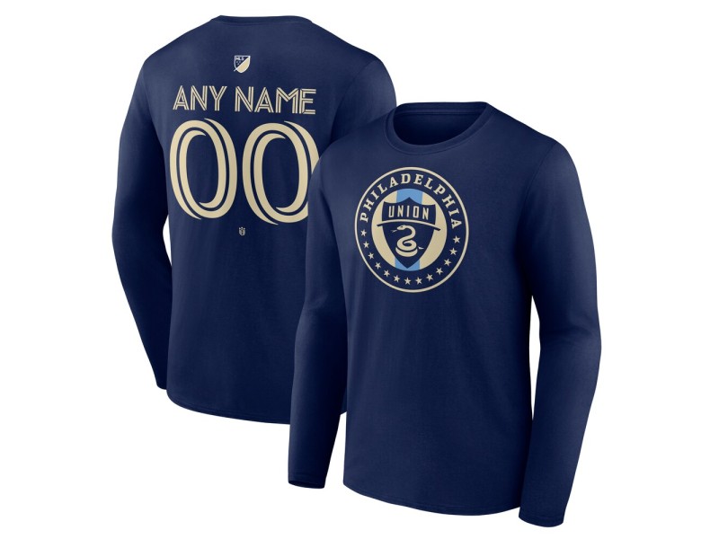 Youth Philadelphia Union Custom Team Authentic Long Sleeve T-Shirt - Navy