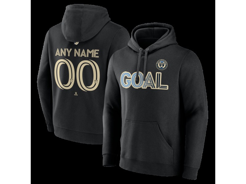 Men's Philadelphia Union Goal Custom Pullover Hoodie - Black