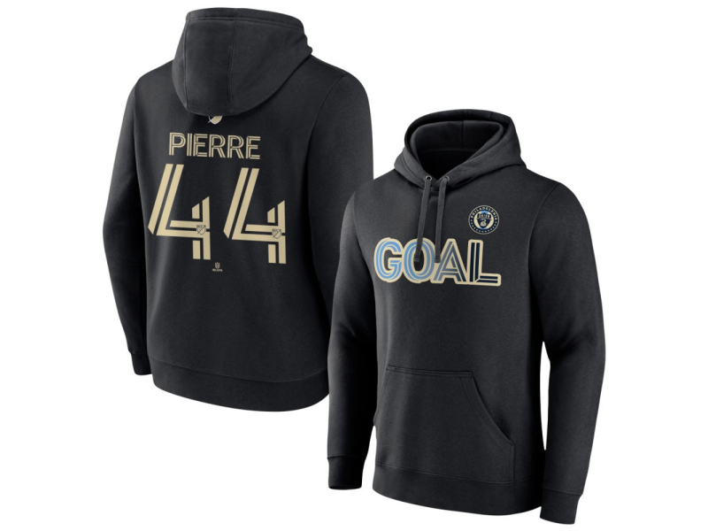 Men's Philadelphia Union Goal #44 Neil Pierre Pullover Hoodie - Black