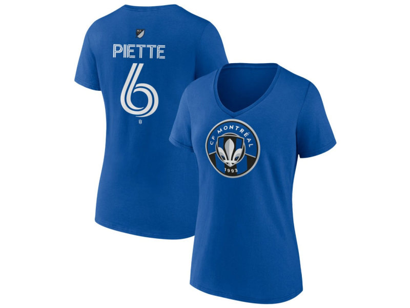 Women's CF Montreal #6 Samuel Piette Team Authentic V-Neck T-Shirt - Royal