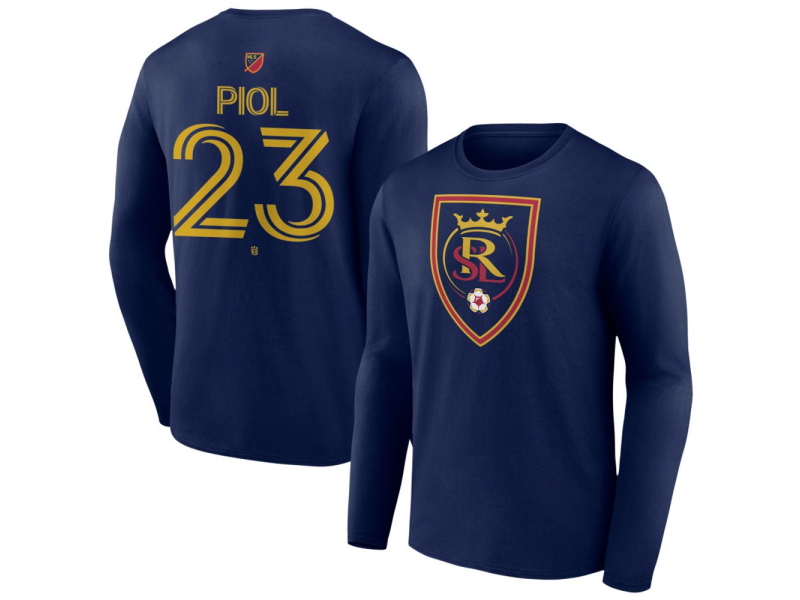 Men's Real Salt Lake #23 Ariath Piol Team Authentic Long Sleeve T-Shirt - Navy