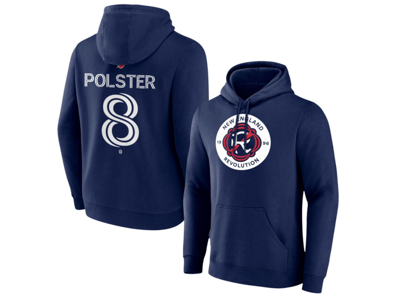 Men's New England Revolution #8 Matt Polster Team Authentic Pullover Hoodie - Navy
