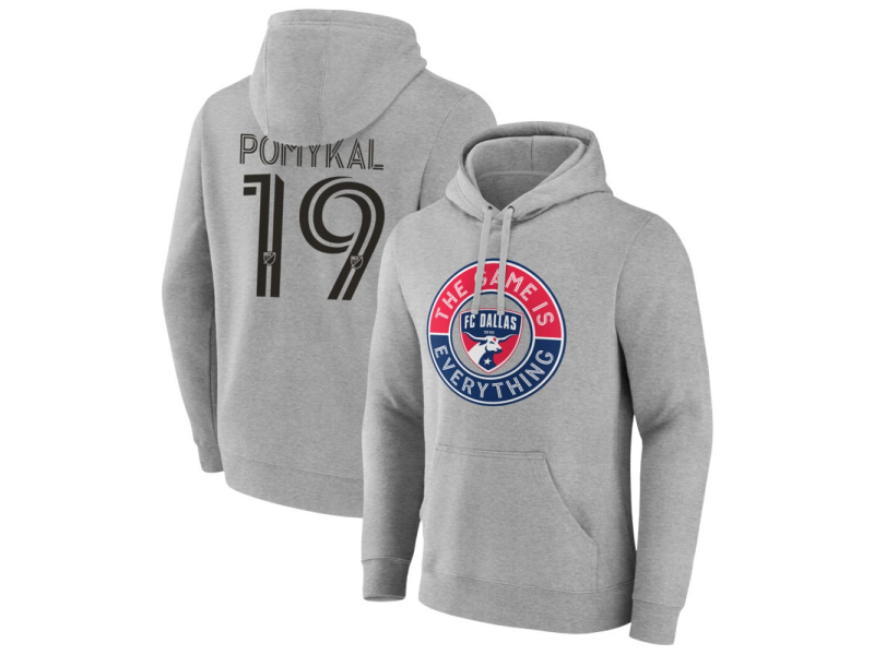 Men's FC Dallas The Game Is Everything #19 Paxton Pomykal Pullover Hoodie - Gray