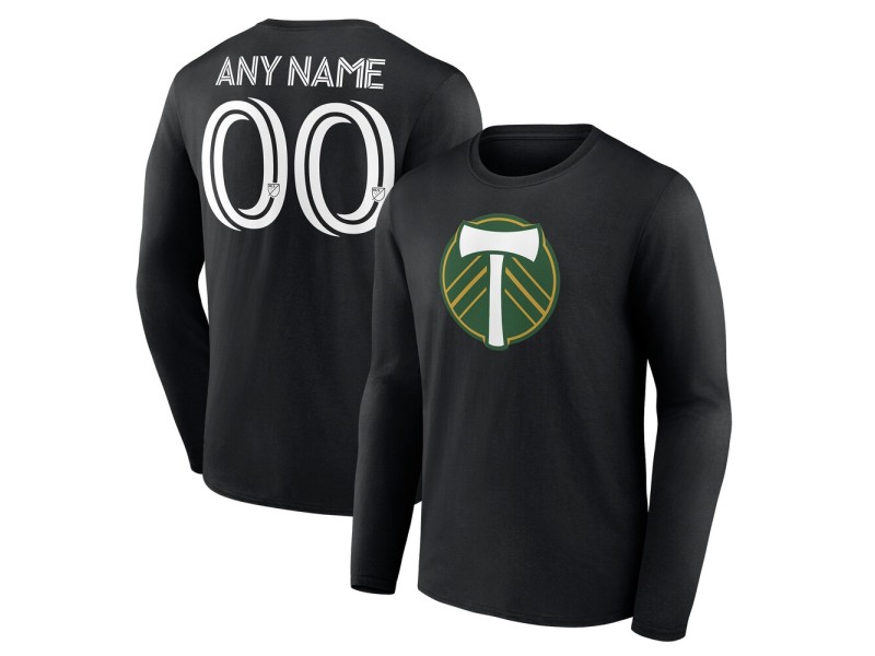 Men's Portland Timbers Custom Long Sleeve T-Shirt - Black
