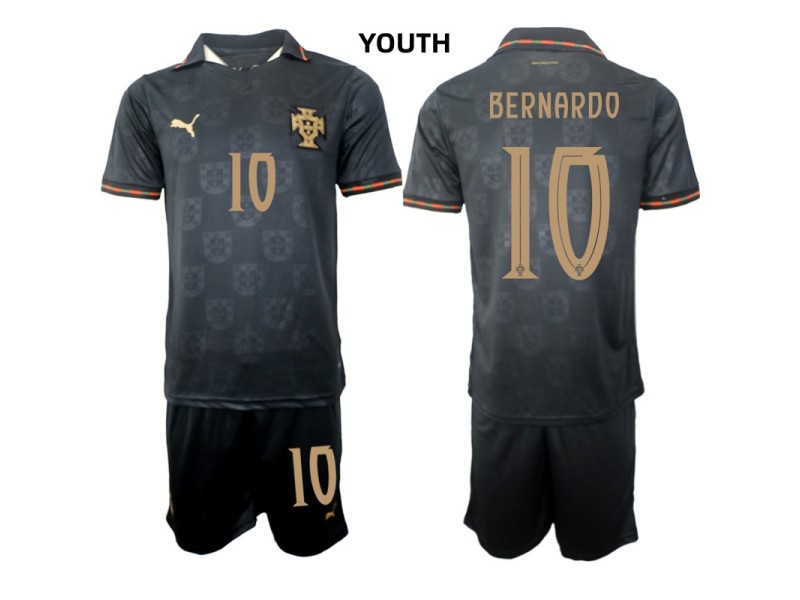 Youth BERNARDO Portugal 2026 World Cup Special Edition Away Fan Jersey - Black