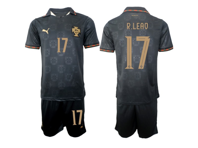 R.LEAO Portugal 2026 World Cup Special Edition Away Fan Jersey - Black