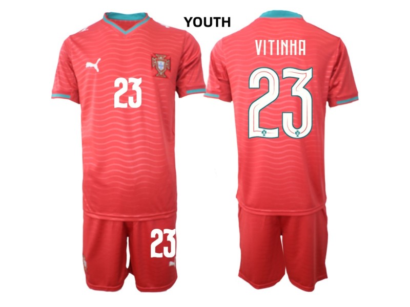 Youth VITINHA Portugal 2026 World Cup Home Fan Jersey - Red