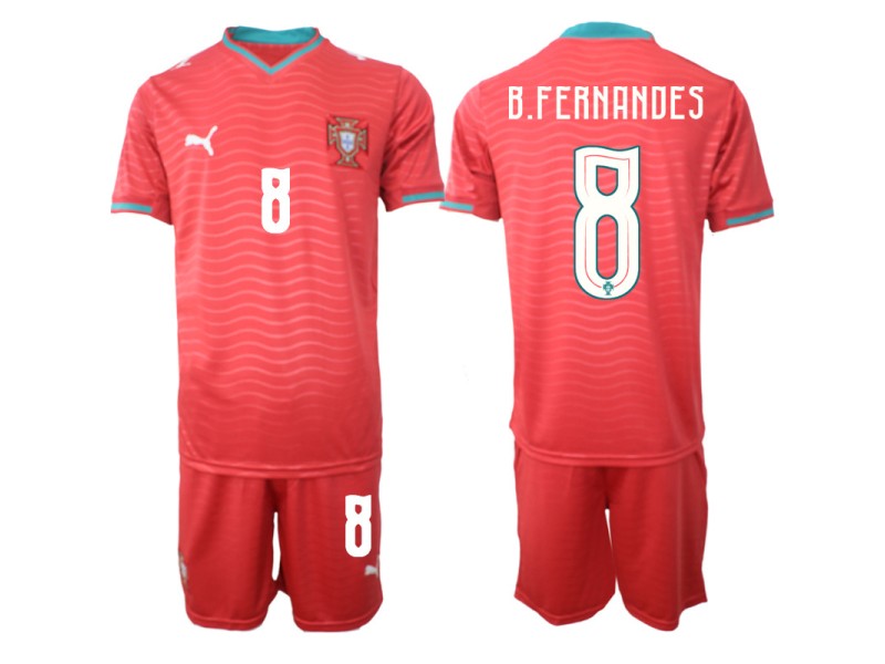 B.FERNANDES Portugal 2026 World Cup Home Fan Jersey - Red