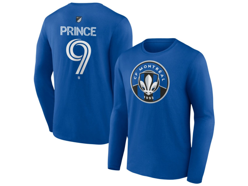 Youth CF Montreal #9 Prince Osei Owusu Team Authentic Long Sleeve T-Shirt - Royal