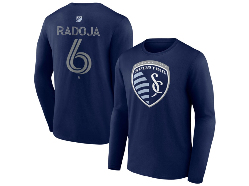 Men's Sporting Kansas City #6 Nemanja Radoja Team Authentic Long Sleeve T-Shirt - Navy