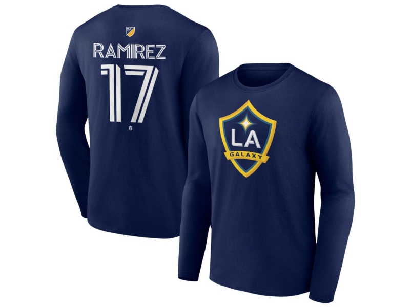 Youth LA Galaxy #17 Christian Ramirez Team Authentic Long Sleeve T-Shirt - Navy