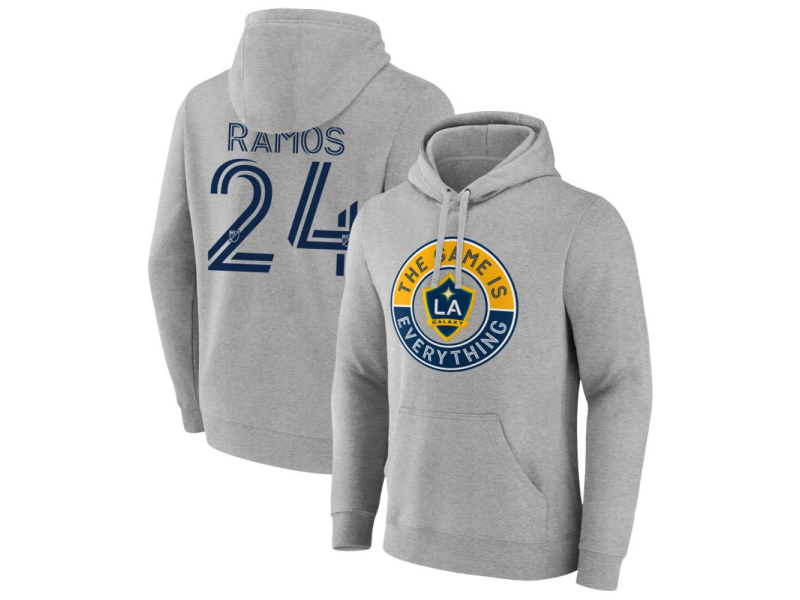 Men's LA Galaxy The Game Is Everything #24 Ruben Ramos Pullover Hoodie - Gray