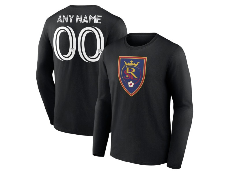 Youth Real Salt Lake Custom Long Sleeve T-Shirt - Black