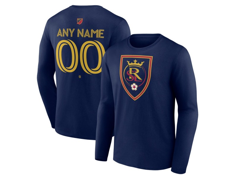 Men's Real Salt Lake Custom Team Authentic Long Sleeve T-Shirt - Navy