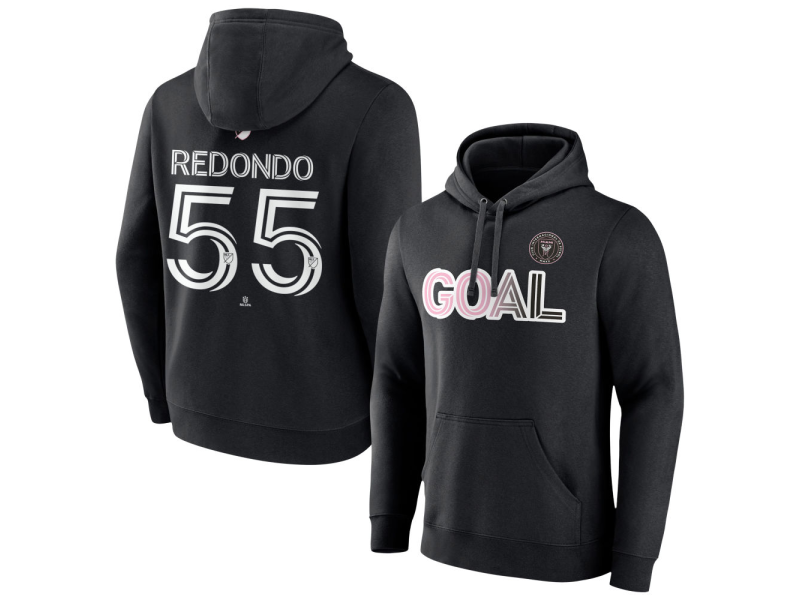 Men's Inter Miami CF Goal #55 Federico Redondo Pullover Hoodie - Black