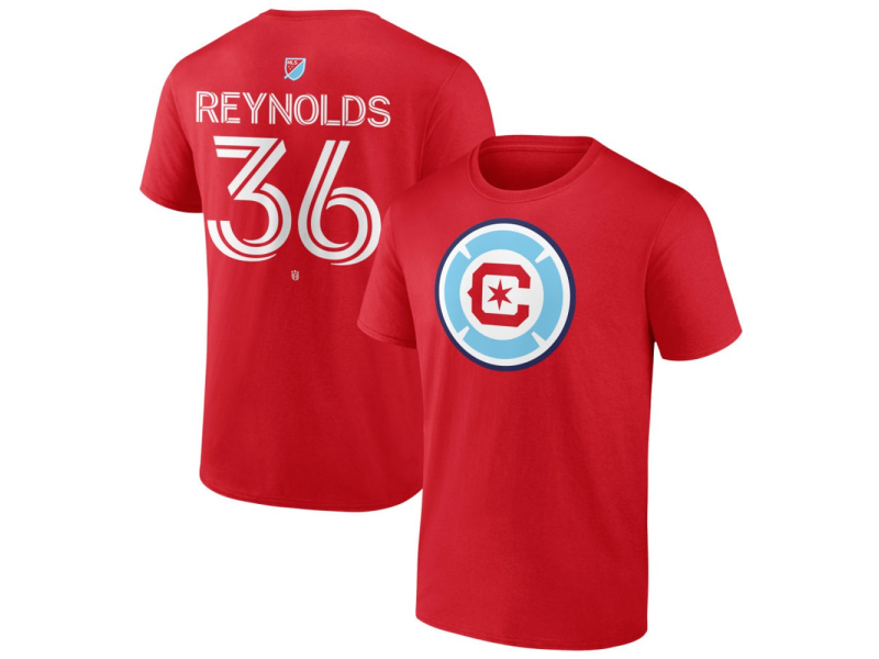 Youth Chicago Fire Authentic Stack #36 Justin Reynolds T-Shirt - Red